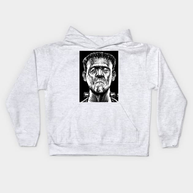 Universal Monsters - Frankenstein Kids Hoodie by JebMiao